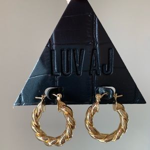 NEW Luv AJ Gold Twisted Hoop earrings